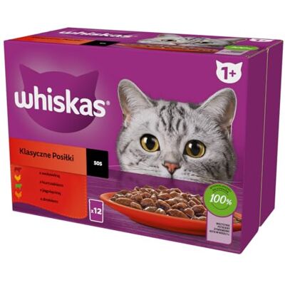 whiskas Kattmåltid 48 påsar friskhet (set med 4 förpackningar 12 x 85 g) klassiska måltider (4 sorter) vuxen kattpasta i sås. Komplett våt mat passar även steriliserade katter whiskas Kattmåltid 48 påsar friskhet (set med 4 förpackningar 12 x 85 g) klassiska måltider (4 sorter) vuxen kattpasta i sås. Komplett våt mat passar även steriliserade katter
