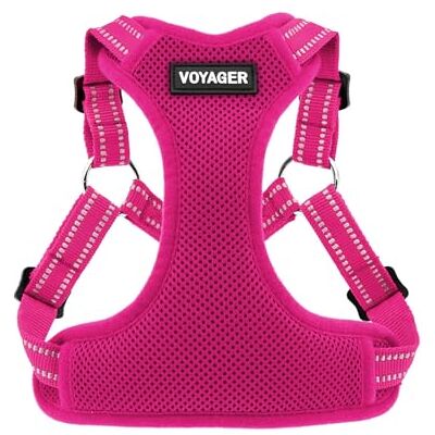 Best Pet Supplies Voyager Justerbar hundväst, ventilerande sele utan drag, för små, medelstora och stora hundar, för promenader, jogging, enkel att ta på, reflekterande ränder, fuchsia, storlek XL Best Pet Supplies Voyager Justerbar hundväst, ventilerande sele utan drag, för små, medelstora och stora hundar, för promenader, jogging, enkel att ta på, reflekterande ränder, fuchsia, storlek XL