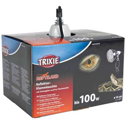 TRIXIE UV-B-strålningsförstärkande klämlampa för terrarier med skyddsgaller, 76070, 75 watt, med strömbrytare, E27-sockel TRIXIE UV-B-strålningsförstärkande klämlampa för terrarier med skyddsgaller, 76070, 75 watt, med strömbrytare, E27-sockel