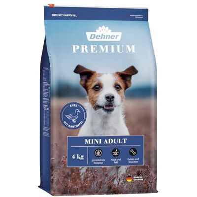 Dehner Premium hundkjol foder mini vuxen, anka och lam med potatis, 4 kg Dehner Premium hundkjol foder mini vuxen, anka och lam med potatis, 4 kg