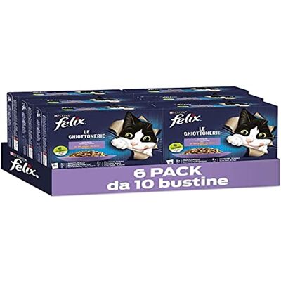 Felix Purina Le Goitonerie våtfoder för katter med nötkött, kyckling, lax och tonfisk, 60 x 85 g kuvert Felix Purina Le Goitonerie våtfoder för katter med nötkött, kyckling, lax och tonfisk, 60 x 85 g kuvert