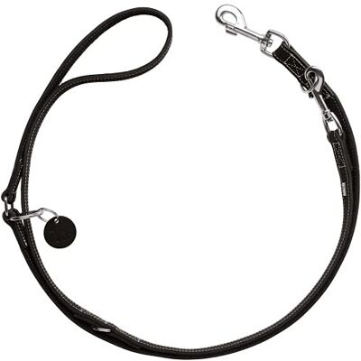 Hunter justerbart hundkoppel Aalborg, färg: svart, 3-vägs justerbar, robust kohud med stark fettning, tillverkad i Tyskland, storlek: 20/200 Hunter justerbart hundkoppel Aalborg, färg: svart, 3-vägs justerbar, robust kohud med stark fettning, tillverkad i Tyskland, storlek: 20/200