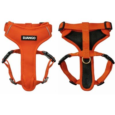 DJANGO Äventyr hundsele – bekväm, hållbar och reflekterande hundsele i neopren för utomhusäventyr och vardagskläder – justerbar design med hårdvara i massiv mässing (liten, solnedgångsorange) DJANGO Äventyr hundsele – bekväm, hållbar och reflekterande hundsele i neopren för utomhusäventyr och vardagskläder – justerbar design med hårdvara i massiv mässing (liten, solnedgångsorange)