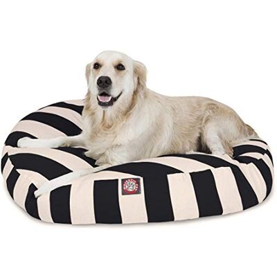 Majestic Pet Svart vertikal rand stor rund inomhus utomhus husdjur hundsäng med avtagbart tvättbart skydd av Products Majestic Pet Svart vertikal rand stor rund inomhus utomhus husdjur hundsäng med avtagbart tvättbart skydd av Products
