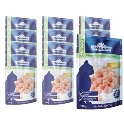 Dehner Premium kattmat vuxen, känslig, kyckling, i påse, 12 x 100 g (1,2 kg) Dehner Premium kattmat vuxen, känslig, kyckling, i påse, 12 x 100 g (1,2 kg)