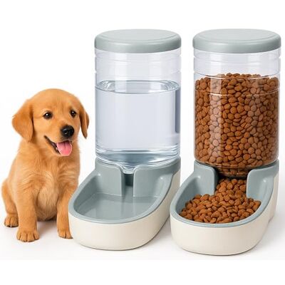 Edipets , Dispenser för katter och hundar, mat och vatten, 2-pack Automatisk, 3,8 L c/u, Matare, Matare och Pet Dricker (Grå) Edipets , Dispenser för katter och hundar, mat och vatten, 2-pack Automatisk, 3,8 L c/u, Matare, Matare och Pet Dricker (Grå)