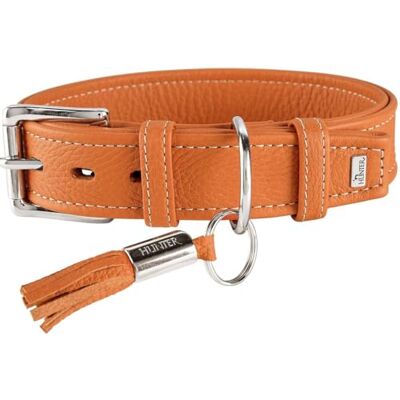 Hunter CANNES hundhalsband läder, nappläder, mjukt, ädelt, elegant, 60 (M-L), orange Hunter CANNES hundhalsband läder, nappläder, mjukt, ädelt, elegant, 60 (M-L), orange
