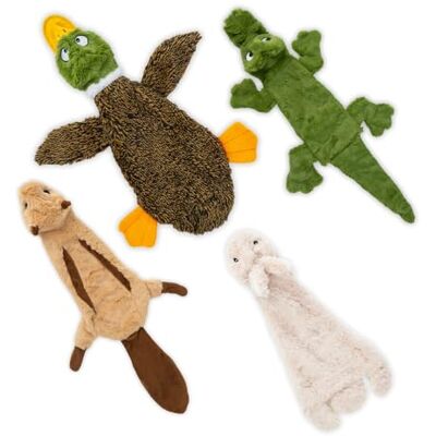 Best Pet Supplies 2-i-1 rolig hud fyllfri hund pipande leksak (vild anka, hare, ekorre, alligatorpaket), liten (PT07-08-45-47-S) Best Pet Supplies 2-i-1 rolig hud fyllfri hund pipande leksak (vild anka, hare, ekorre, alligatorpaket), liten (PT07-08-45-47-S)