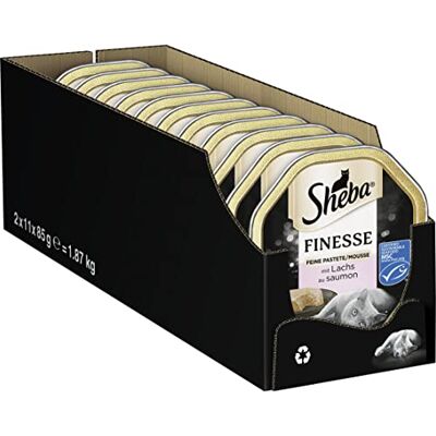 Sheba ® Skål finess paste/mousse med lax MSC 2 x 11 x 85 g Sheba ® Skål finess paste/mousse med lax MSC 2 x 11 x 85 g