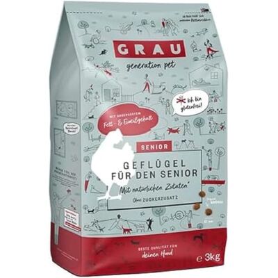 Grau Torrfoder med fågel för känsliga äldre hundar, glutenfritt, originalprodukt, 1-pack (1 x 3 kg) Grau Torrfoder med fågel för känsliga äldre hundar, glutenfritt, originalprodukt, 1-pack (1 x 3 kg)