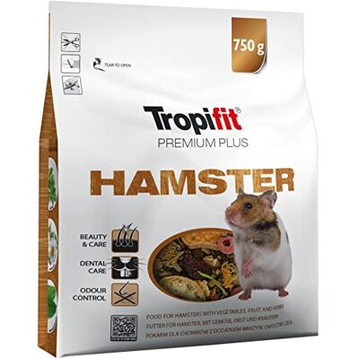 Tropifit Hamster Premium Plus 750 g komplett hamstermat med baljväxter, frukt och fina örter Tropifit Hamster Premium Plus 750 g komplett hamstermat med baljväxter, frukt och fina örter