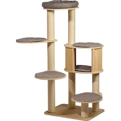 dobar Stort klösträd Ella beige av trä 5 nivåer – kattmöbler också lämplig för stora katter – 60 x 48 x 133 cm dobar Stort klösträd Ella beige av trä 5 nivåer – kattmöbler också lämplig för stora katter – 60 x 48 x 133 cm
