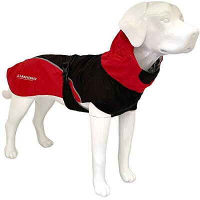 Croci Vandring Hundkappa, Regnrock För Hundar, Makalu, Termoregulerande foder, Svart/Röd, 65 cm Croci Vandring Hundkappa, Regnrock För Hundar, Makalu, Termoregulerande foder, Svart/Röd, 65 cm