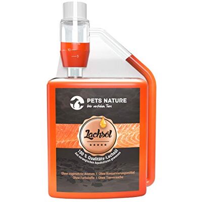 Pets Nature Husdjur Nature laxolja för hundar och katter – 250 ml ren premiumfiskolja med Omega 3 och 6 för din hund, katt och häst Pets Nature Husdjur Nature laxolja för hundar och katter – 250 ml ren premiumfiskolja med Omega 3 och 6 för din hund, katt och häst