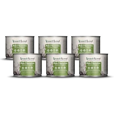 VenandiAnimal Venandi Våtfoder med kyckling och kanin för katter, spannmålsfritt med extra mycket kött, 6 x 200 g (6-pack) VenandiAnimal Venandi Våtfoder med kyckling och kanin för katter, spannmålsfritt med extra mycket kött, 6 x 200 g (6-pack)