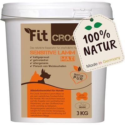 cdVet Fit-Crock hundfoder torr känslig lamm maxi 3 kg, kornfri cdVet Fit-Crock hundfoder torr känslig lamm maxi 3 kg, kornfri