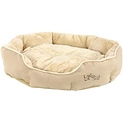 Dehner Favoritäng hundsäng och kattsäng Sammy, oval, ca 70 x 65 x 14 cm, polyester, beige Dehner Favoritäng hundsäng och kattsäng Sammy, oval, ca 70 x 65 x 14 cm, polyester, beige