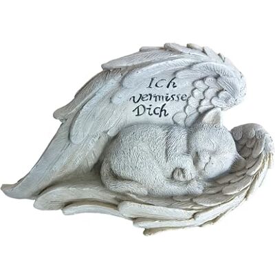 Relaxdays Gravsmycke för katt, trädgårdsdekorationsfigur, souvenir för djur, kattängel, väderbeständig kattminnessten, kräm Relaxdays Gravsmycke för katt, trädgårdsdekorationsfigur, souvenir för djur, kattängel, väderbeständig kattminnessten, kräm