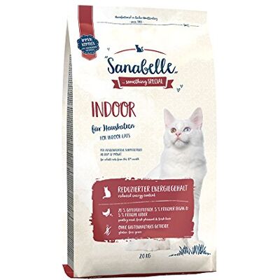 Sanabelle Inomhus torrfoder för vuxna katter (från 12:a Månad) särskilt lämplig för huskatter och katter med minskat rörelseomfång 4 x 2 kg Sanabelle Inomhus torrfoder för vuxna katter (från 12:a Månad) särskilt lämplig för huskatter och katter med minskat rörelseomfång 4 x 2 kg