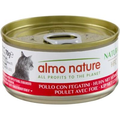 almo nature HFC Natural kyckling och lever våt kattmat för vuxna: 24 burkar med 70 g almo nature HFC Natural kyckling och lever våt kattmat för vuxna: 24 burkar med 70 g