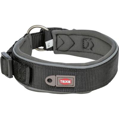 TRIXIE Premium halsband, storlek L-XL, halsomkrets 53–62 cm/50 mm i svart – steglöst justerbart hundhalsband för medelstora till stora hundar, neoprenvadderat – 1995901 TRIXIE Premium halsband, storlek L-XL, halsomkrets 53–62 cm/50 mm i svart – steglöst justerbart hundhalsband för medelstora till stora hundar, neoprenvadderat – 1995901