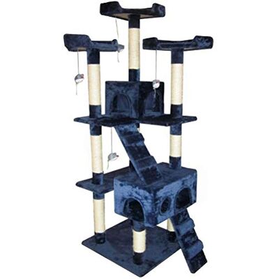 BAKAJI Klösträ för katter Sisal Träd Lekplats Kattkök Drar Repor Naglar 170 cm (Blå) BAKAJI Klösträ för katter Sisal Träd Lekplats Kattkök Drar Repor Naglar 170 cm (Blå)