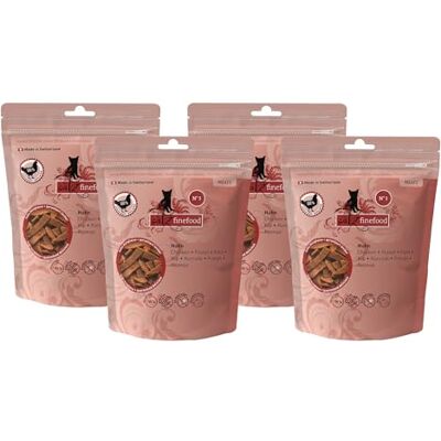 Catz finefood Meatz katt godis kyckling nr. 3 – krispiga köttremsor, grillat kycklingkött med biotin för fullständig päls – kattmellanmål utan socker, spannmålsfri (4 x 45 g) Catz finefood Meatz katt godis kyckling nr. 3 – krispiga köttremsor, grillat kycklingkött med biotin för fullständig päls – kattmellanmål utan socker, spannmålsfri (4 x 45 g)