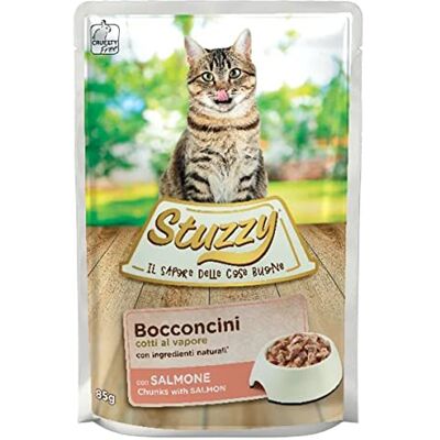 Stuzzy , Fuktig laxmat för katter, i godis – (24 x 85 g) Stuzzy , Fuktig laxmat för katter, i godis – (24 x 85 g)