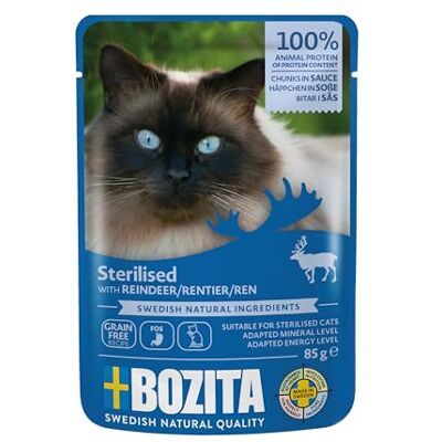 Bozita Steriliserad kattmat ren flaska i sås i portionspåse påse påse 12 x 85 g våtfoder för katter Bozita Steriliserad kattmat ren flaska i sås i portionspåse påse påse 12 x 85 g våtfoder för katter
