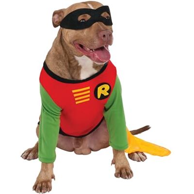 Rubie's Dam officiell Rubie s DC Comic Robin Teen Titans husdjur hund kostym superhjälte gåva storlek L, som visas, L UK Rubie's Dam officiell Rubie s DC Comic Robin Teen Titans husdjur hund kostym superhjälte gåva storlek L, som visas, L UK