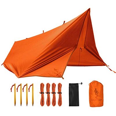 FREE SOLDIER Camping Presenning Vattentät 3 m x 3,2 m Stor Hängmatta Tält Anti-UV Skydd Solskydd Markis för Camping Vandring Resor Utomhussport Apelsin, Med Naglar FREE SOLDIER Camping Presenning Vattentät 3 m x 3,2 m Stor Hängmatta Tält Anti-UV Skydd Solskydd Markis för Camping Vandring Resor Utomhussport Apelsin, Med Naglar