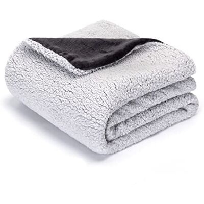 Nobleza Hundbädd - 120 x 100 cm, Ljusgrå / Grå, Flanell & Sherpa, Varm & Mjuk Nobleza Hundbädd - 120 x 100 cm, Ljusgrå / Grå, Flanell & Sherpa, Varm & Mjuk
