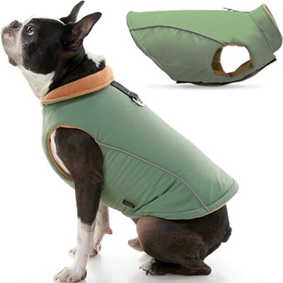 GOOBY kallt väder fleecefodrad sport hund väst med reflekterande foder, X-Small, gRÖN GOOBY kallt väder fleecefodrad sport hund väst med reflekterande foder, X-Small, gRÖN