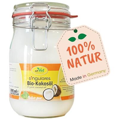 cdVet Singular ekologisk kokosolja 1 000 ml – högkvalitativt djurfoder – naturliga MCT-fettsyror – kallpressad ekologisk jungfruolja cdVet Singular ekologisk kokosolja 1 000 ml – högkvalitativt djurfoder – naturliga MCT-fettsyror – kallpressad ekologisk jungfruolja