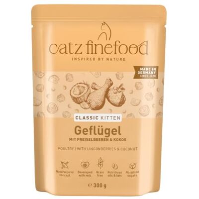 Catz finefood Kitten N° 3, fjäderfä, kattmat, våt – finmat, kattunge, våtfoder för unga katter (6 x 300 g påse) Catz finefood Kitten N° 3, fjäderfä, kattmat, våt – finmat, kattunge, våtfoder för unga katter (6 x 300 g påse)