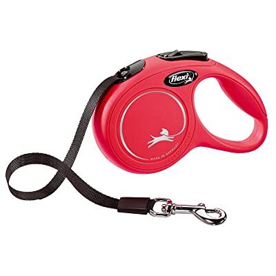 FLEXI New Classic Tape Infällbart hundkoppel för små hundar upp till 12 kg, trasselfritt promenadkoppel för husdjur med enhandsgrepp för broms, paus och lås, tysk kvalitetsprodukt, rött, 3 m FLEXI New Classic Tape Infällbart hundkoppel för små hundar upp till 12 kg, trasselfritt promenadkoppel för husdjur med enhandsgrepp för broms, paus och lås, tysk kvalitetsprodukt, rött, 3 m