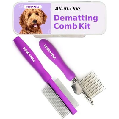 Poodoodle Härliga pudlar och klottrar Gromming verktygssats hundar och katter kam för avlossning underull hår guldendoodles, labradoodle, Asuusiedoodle borste borttagning knutar matta Poodoodle Härliga pudlar och klottrar Gromming verktygssats hundar och katter kam för avlossning underull hår guldendoodles, labradoodle, Asuusiedoodle borste borttagning knutar matta