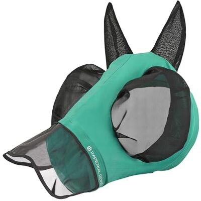 Imperial Riding Flugmask "Trail Ride" med nässkydd, turkos, cob Imperial Riding Flugmask "Trail Ride" med nässkydd, turkos, cob