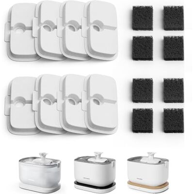 PETLIBRO Filter kattfontän, 8-pack för Dockstream, dricksfontän för katt, PLWF005, PLWF115, PLWF105, 4-månaders set, dricksfontän, filter, ersättningsfilter för kattfontän PETLIBRO Filter kattfontän, 8-pack för Dockstream, dricksfontän för katt, PLWF005, PLWF115, PLWF105, 4-månaders set, dricksfontän, filter, ersättningsfilter för kattfontän