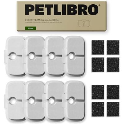PETLIBRO Filter kattfontän, 8-pack för Dockstream, dricksfontän för katt, PLWF005, PLWF115, PLWF105, 4-månaders set, dricksfontän, filter, ersättningsfilter för kattfontän PETLIBRO Filter kattfontän, 8-pack för Dockstream, dricksfontän för katt, PLWF005, PLWF115, PLWF105, 4-månaders set, dricksfontän, filter, ersättningsfilter för kattfontän