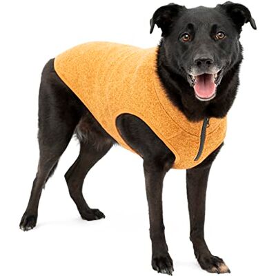 Kurgo K9 Core hundtröja, tröja året runt för hundar, hundfleeceväst, stickad fleece husdjursjacka, fleecefoder, lätt, dragkedjeöppning för sele, justerbar hals, orange, XL Kurgo K9 Core hundtröja, tröja året runt för hundar, hundfleeceväst, stickad fleece husdjursjacka, fleecefoder, lätt, dragkedjeöppning för sele, justerbar hals, orange, XL