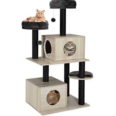 BAKAJI Felini Scratch Pelet Protection, 2 x kattfilt, 2 x kattfilt, djurfilt, interaktiva naglar, reptålig, stabil växt med spänne i beige och grå BAKAJI Felini Scratch Pelet Protection, 2 x kattfilt, 2 x kattfilt, djurfilt, interaktiva naglar, reptålig, stabil växt med spänne i beige och grå