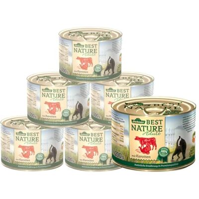 Dehner Best Nature kattmat vuxen, nötkött och kalkon med morötter, 6 x 200 g (1,2 kg) Dehner Best Nature kattmat vuxen, nötkött och kalkon med morötter, 6 x 200 g (1,2 kg)