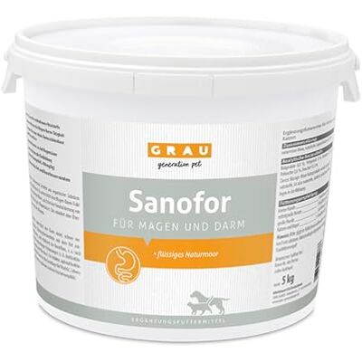 Grau Sanofor Naturlig torv som stöder tarmfloran, för en vital tarmslemhinna och -flora, tillskottsfoder för hundar och katter, originalprodukt, 1-pack (1 x 5 kg) Grau Sanofor Naturlig torv som stöder tarmfloran, för en vital tarmslemhinna och -flora, tillskottsfoder för hundar och katter, originalprodukt, 1-pack (1 x 5 kg)