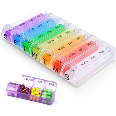 Alyvisun 7 dagars Pillerlåda 4 Gånger en Dag, Pilllåda för 7 Dags, Pillerlåda Organisatörer Veckovis Pill Organisator 28 Slots, 7 dagar Pillerbehållare för Resor Alyvisun 7 dagars Pillerlåda 4 Gånger en Dag, Pilllåda för 7 Dags, Pillerlåda Organisatörer Veckovis Pill Organisator 28 Slots, 7 dagar Pillerbehållare för Resor