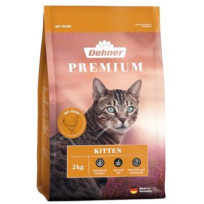Dehner Premium kattmat, torrfoder spannmålsfri, för unga katter, kyckling, 2 kg Dehner Premium kattmat, torrfoder spannmålsfri, för unga katter, kyckling, 2 kg