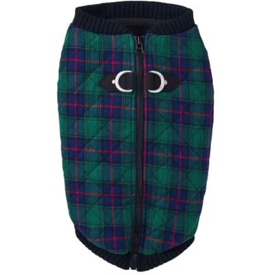 GOOBY – mode väst, liten hund tröja bomberjacka kappa med töjbart bröst, X-Large chest (~19.5"), Green Check GOOBY – mode väst, liten hund tröja bomberjacka kappa med töjbart bröst, X-Large chest (~19.5"), Green Check