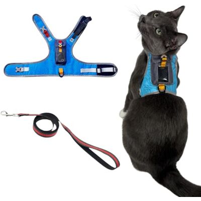 Your Cat Backpack TRAVEL CAT The Pathfinder Kattsele med GPS-tracker-ficka – drivs av Tractive kattsele rymningssäker – gångsäker sele för små, stor katt, kattunge (blå, Large) Your Cat Backpack TRAVEL CAT The Pathfinder Kattsele med GPS-tracker-ficka – drivs av Tractive kattsele rymningssäker – gångsäker sele för små, stor katt, kattunge (blå, Large)