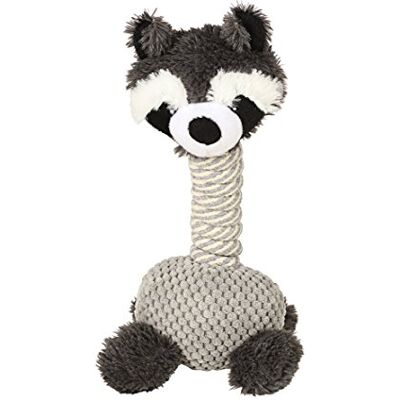 Dehner hundleksak racoon, med tystssax, ca 34 x 15 cm, sisal/plysch, grå Dehner hundleksak racoon, med tystssax, ca 34 x 15 cm, sisal/plysch, grå
