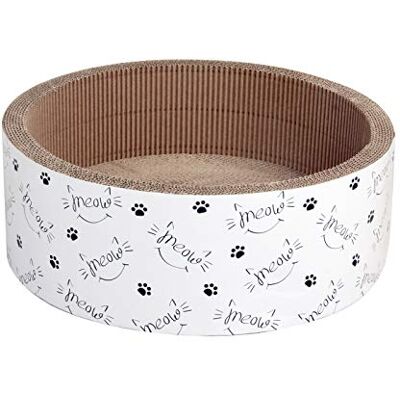 Dehner Klöskartong för katt Scratch Circle, inkl. kattmynta, Ø 43 cm, höjd 15,5 cm, naturmaterial, vit Dehner Klöskartong för katt Scratch Circle, inkl. kattmynta, Ø 43 cm, höjd 15,5 cm, naturmaterial, vit